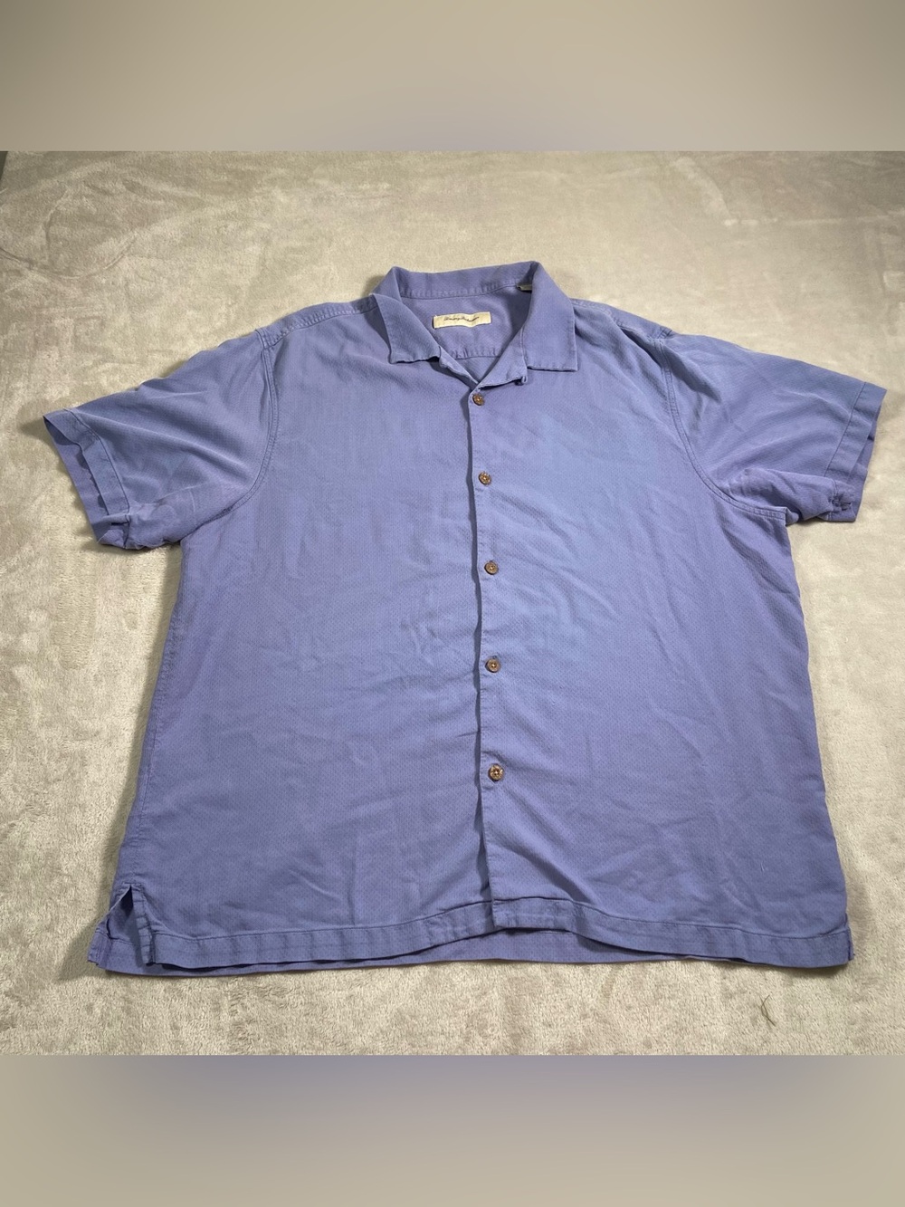Tommy Bahama 2xl Purple Silk Blend Button Up Shirt Short Sleeve Men's